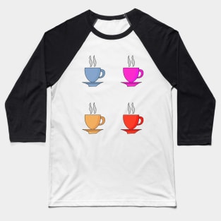 Coffee and Tea Cups Baseball T-Shirt